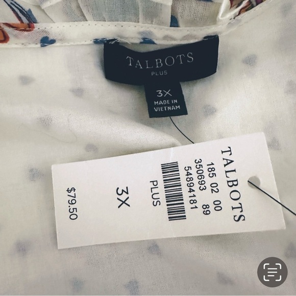 Talbots Cream Multicolored Paisley Flutter Sleeve
Lined Blouse NWT Size 3X - Picture 3 of 6